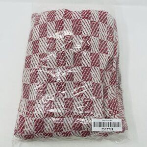 Shop LC Checker Pattern 100% Cotton Throw with Fringe 53" W x 72" L in Red